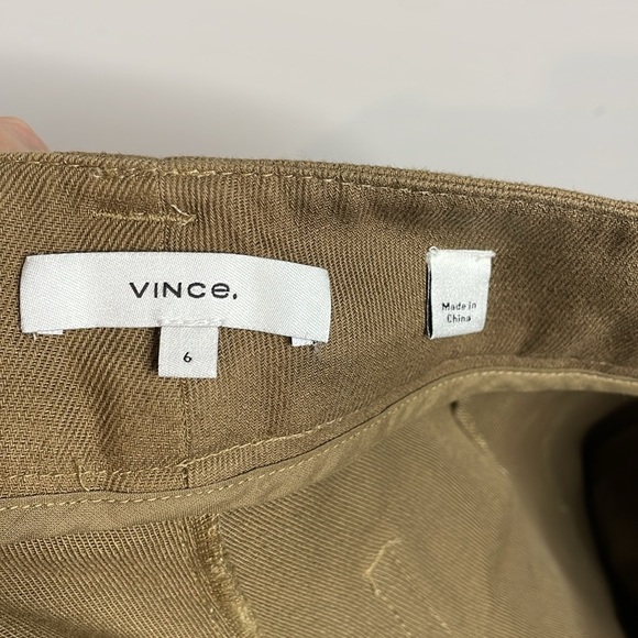 Vince | Women’s High Waisted Wide Leg Washed Thick Linen Blend Pants Size 6 - Picture 6 of 8